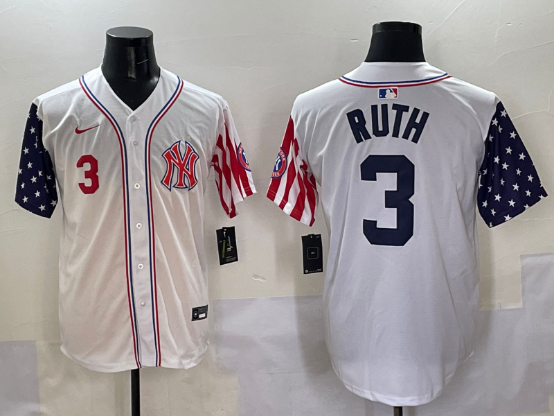 Men 2025 MLB New York Yankees 3 Ruth white jersey style 20